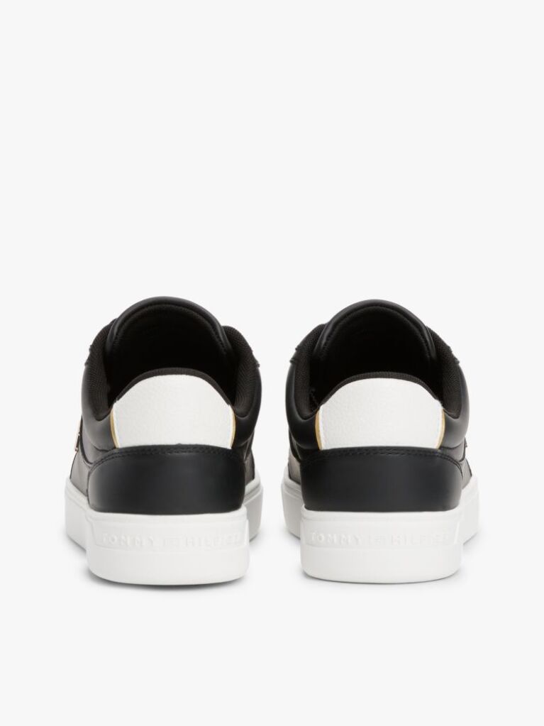 Black TH Monogram Leather Court Trainers  Women