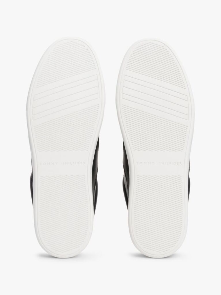 Black TH Monogram Leather Court Trainers  Women