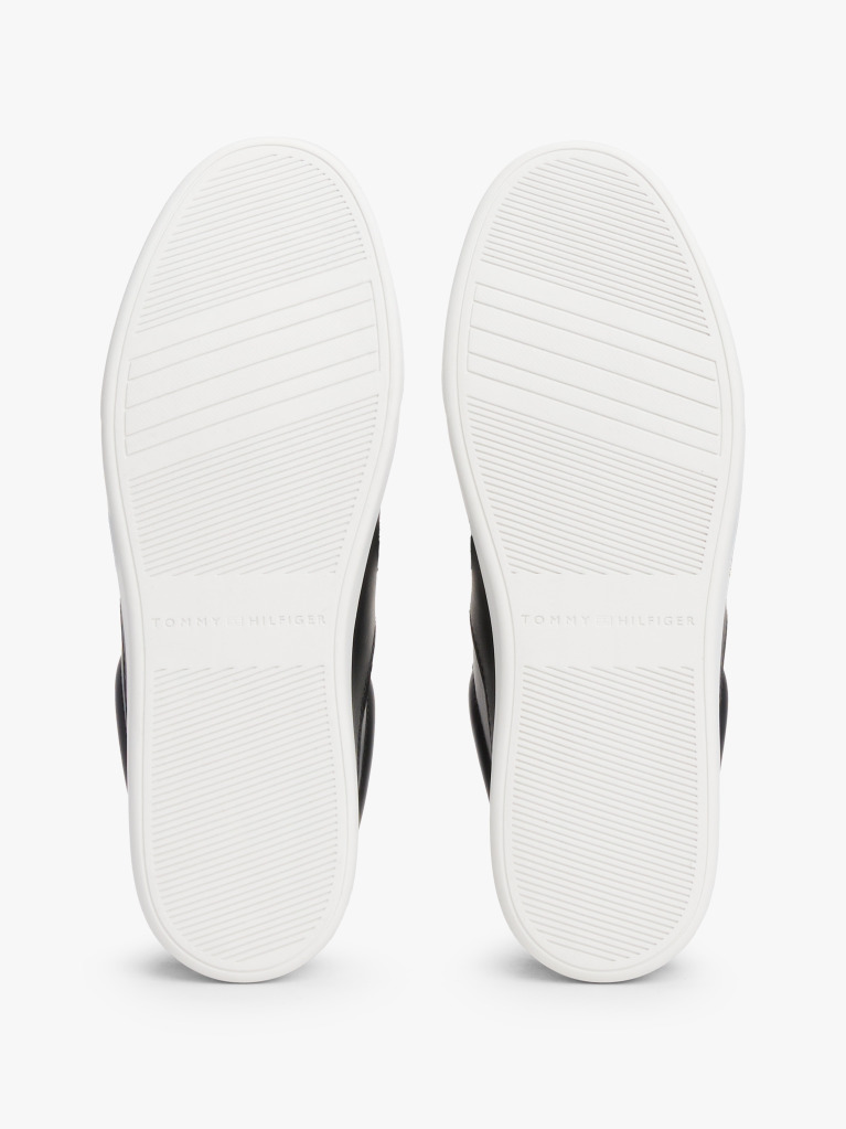 Black TH Monogram Leather Court Trainers  Women
