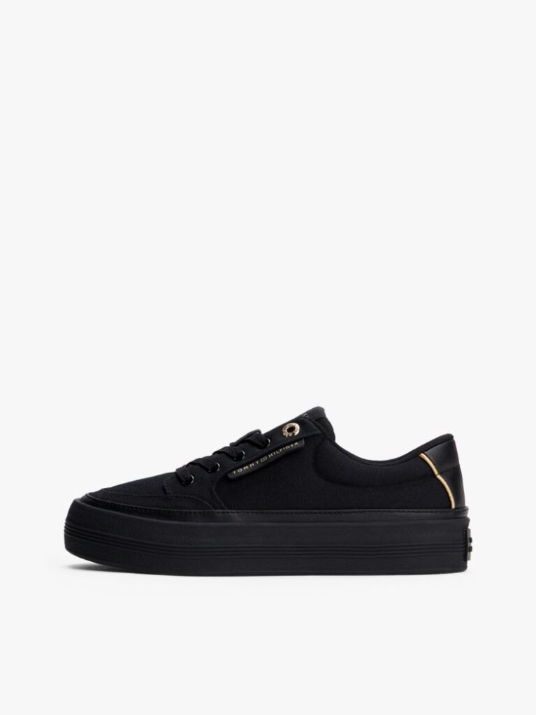 Black Contrast Trim Trainers  Women