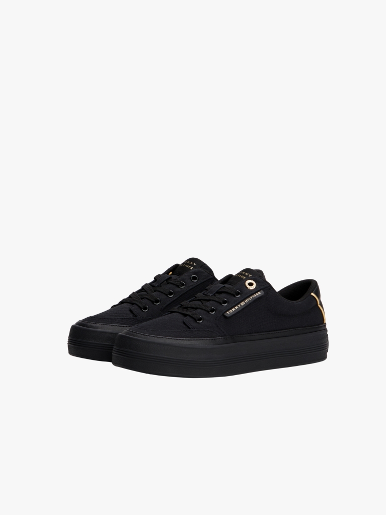 Black Contrast Trim Trainers  Women