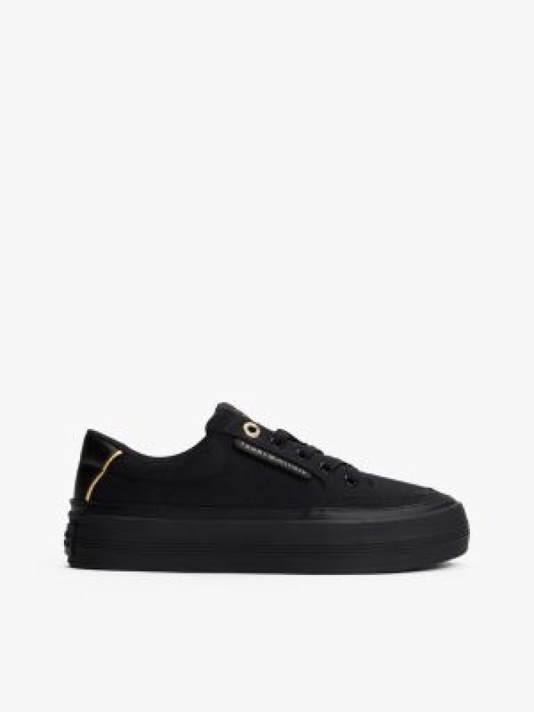 Black Contrast Trim Trainers  Women