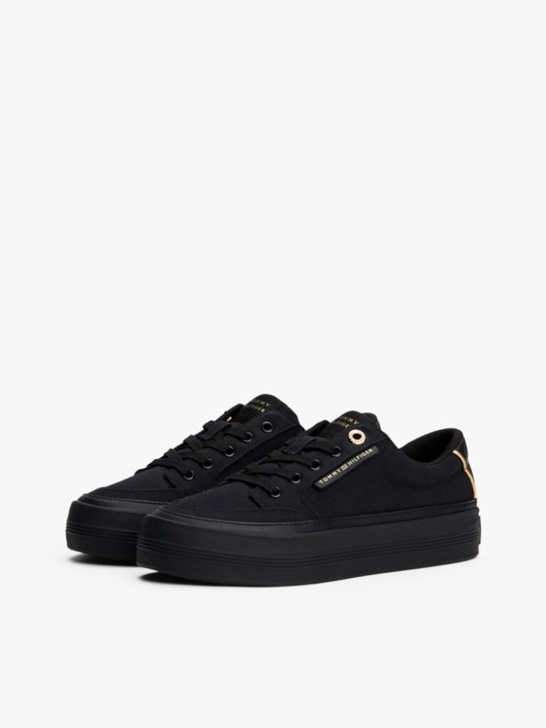 Black Contrast Trim Trainers  Women