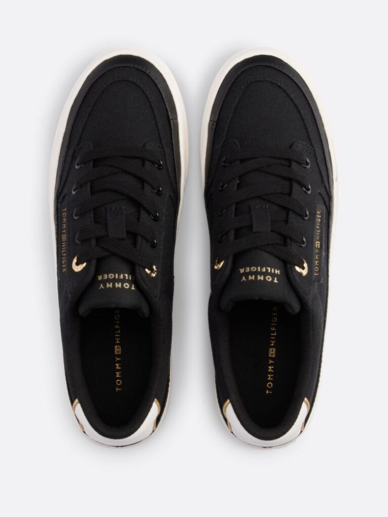 Black Contrast Trim Trainers  Women
