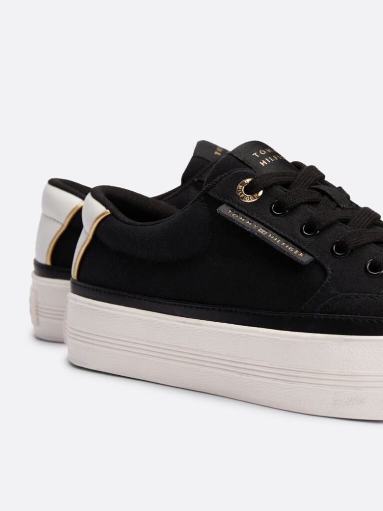 Black Contrast Trim Trainers  Women