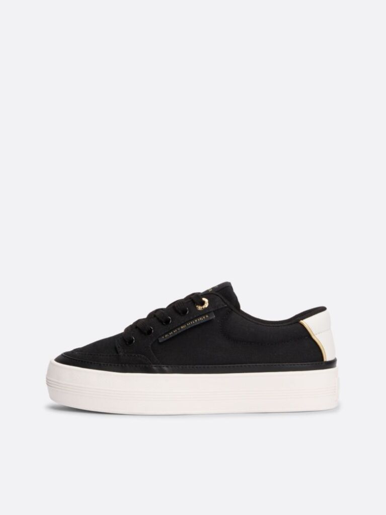 Black Contrast Trim Trainers  Women