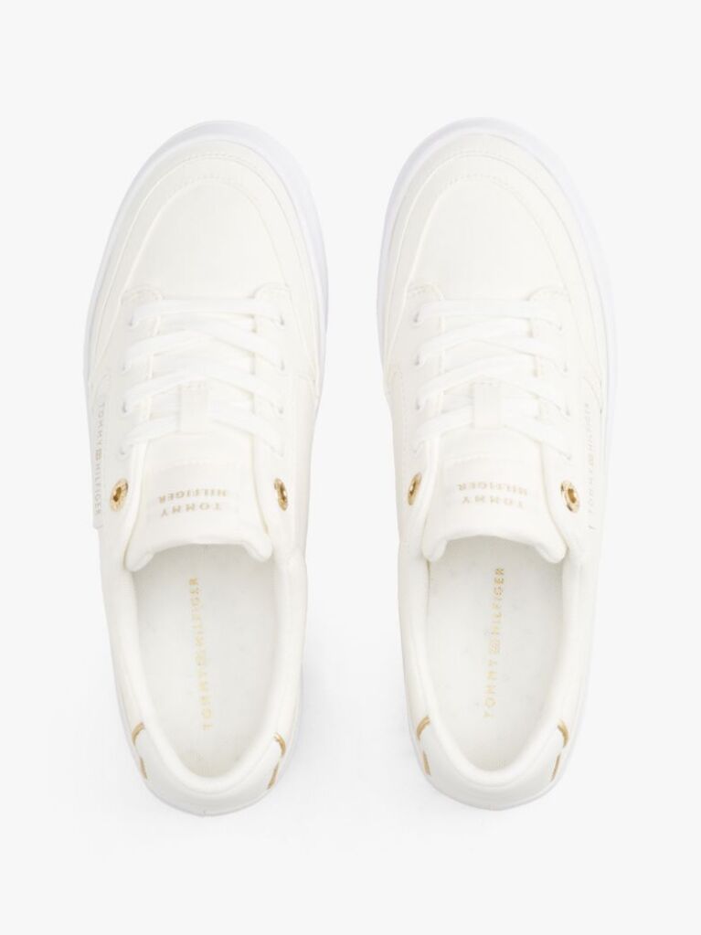 Beige Contrast Trim Trainers  Women
