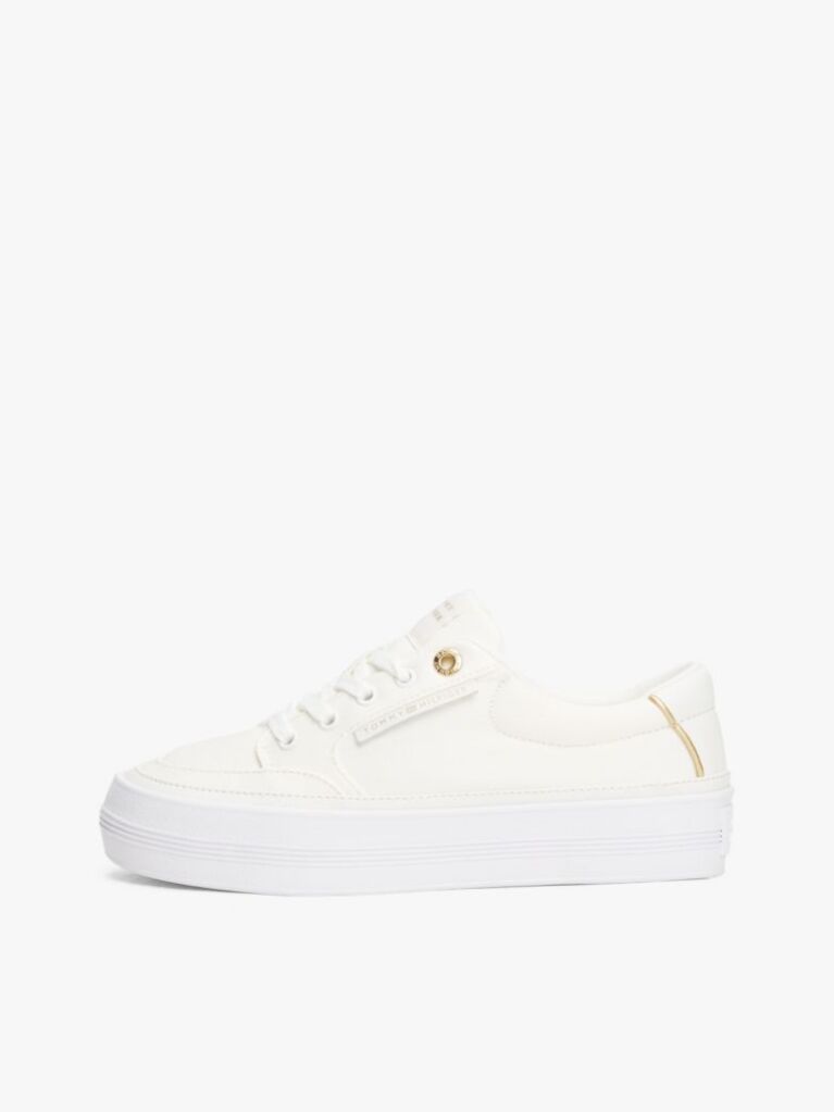 Beige Contrast Trim Trainers  Women
