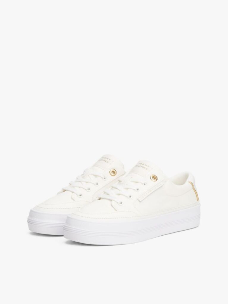 Beige Contrast Trim Trainers  Women