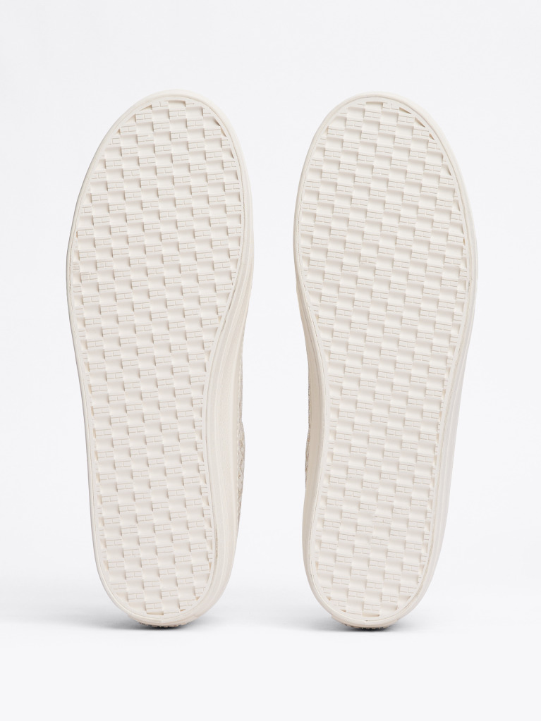 Beige TH Monogram Leather Flatform Trainers  Women