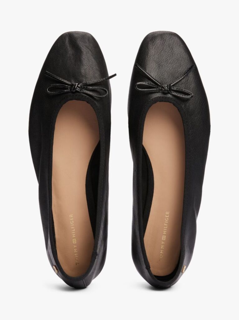 Black TH Monogram Leather Ballerinas  Women