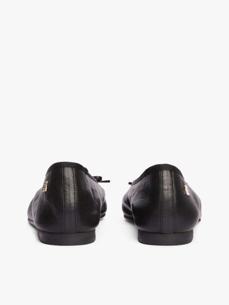 Black TH Monogram Leather Ballerinas  Women