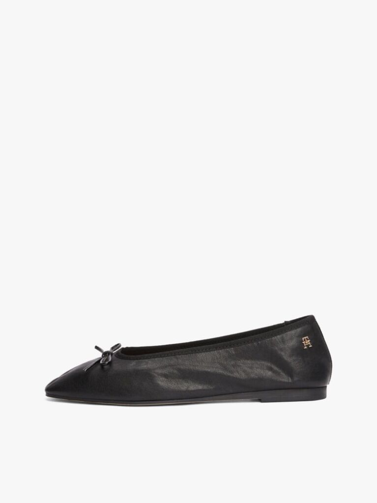 Black TH Monogram Leather Ballerinas  Women