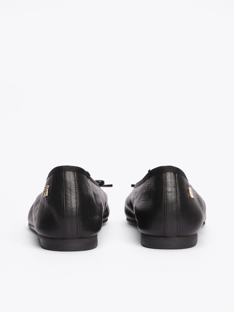 Black TH Monogram Leather Ballerinas  Women