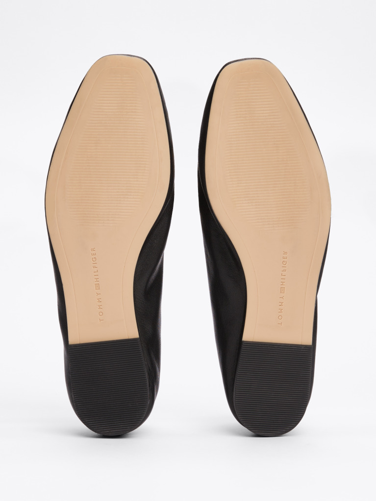 Black TH Monogram Leather Ballerinas  Women