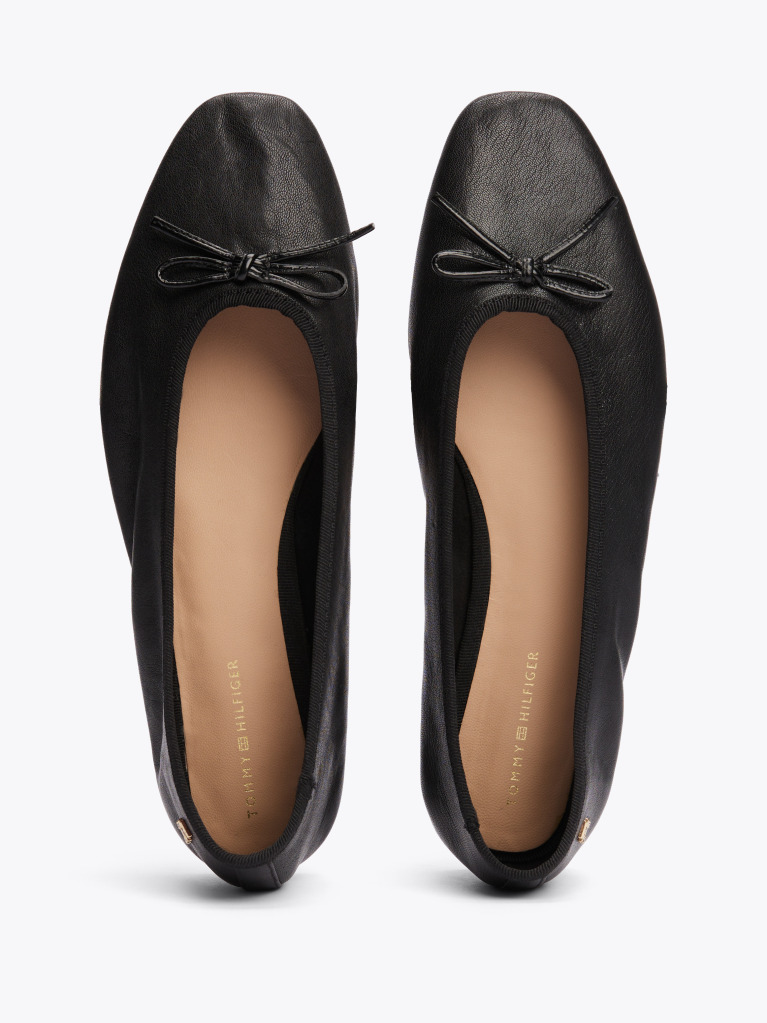 Black TH Monogram Leather Ballerinas  Women