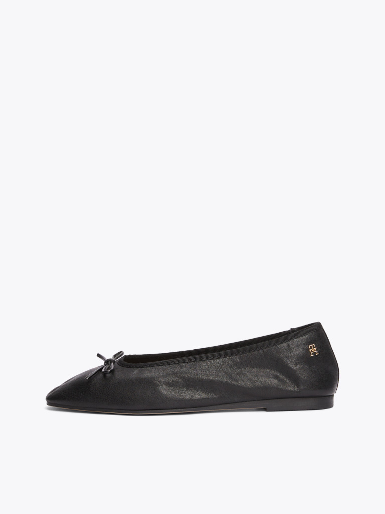 Black TH Monogram Leather Ballerinas  Women