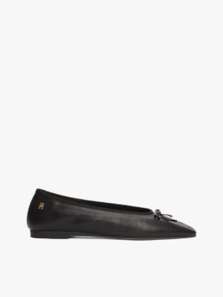 Black TH Monogram Leather Ballerinas  Women