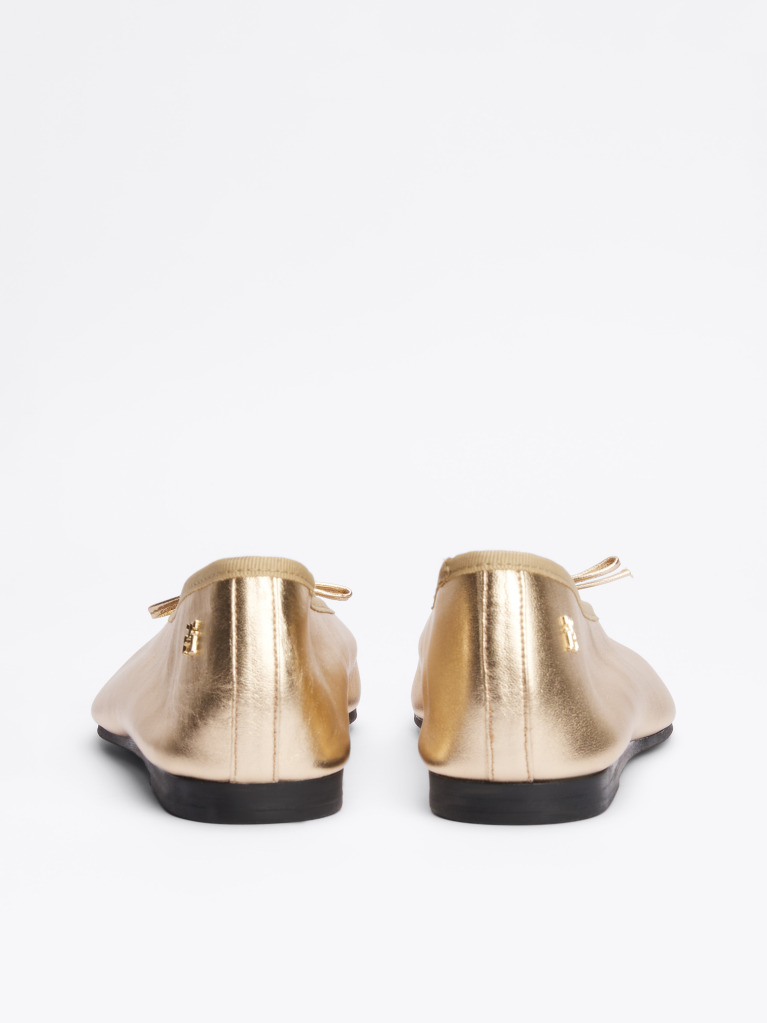 Gold Metallic Leather Ballerinas  Women