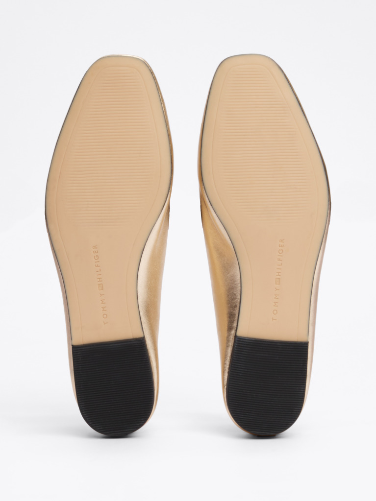 Gold Metallic Leather Ballerinas  Women