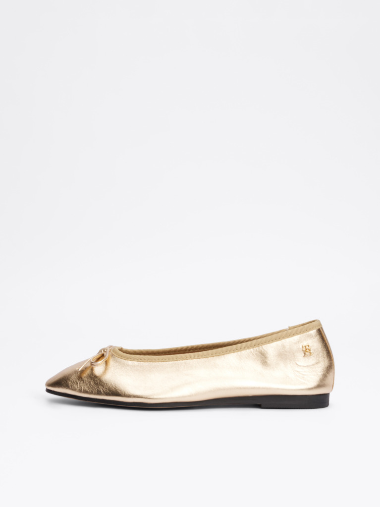 Gold Metallic Leather Ballerinas  Women