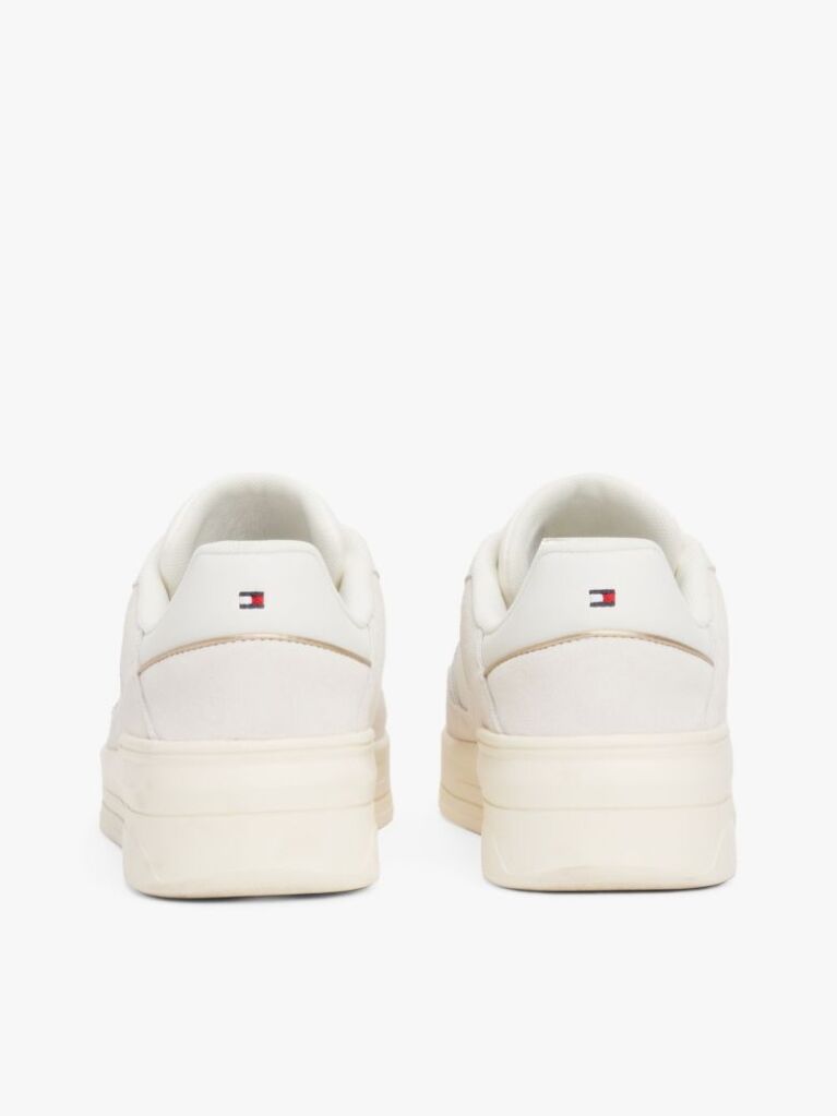Beige Mixed Texture Basketball Trainers  Women