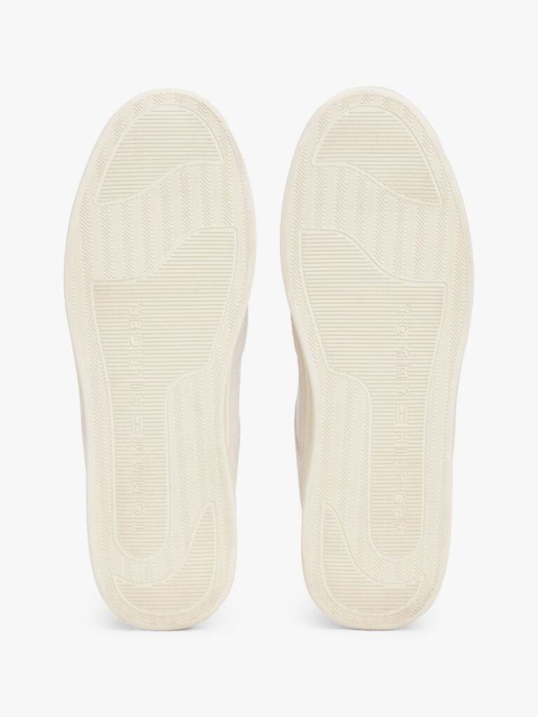 Beige Mixed Texture Basketball Trainers  Women