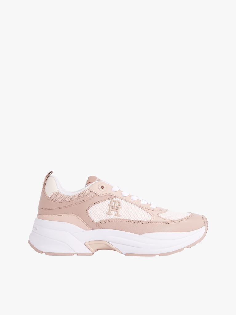Multi Leather Mixed Texture Chunky Trainers  Women