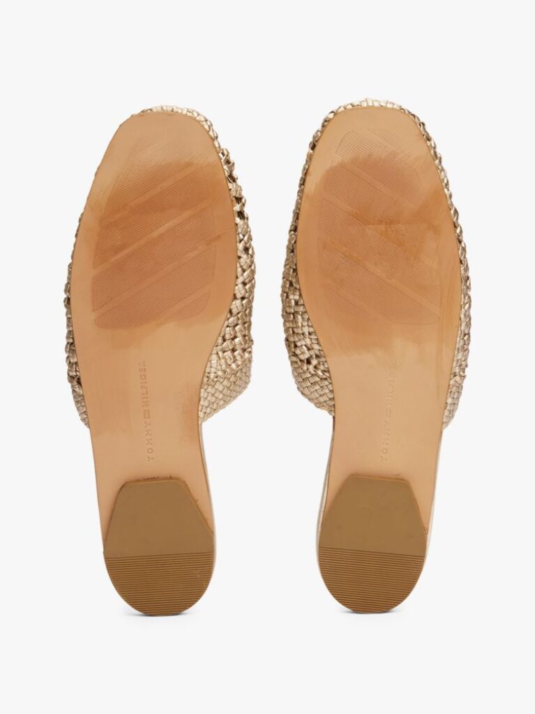 Gold Metallic Crochet Mules  Women