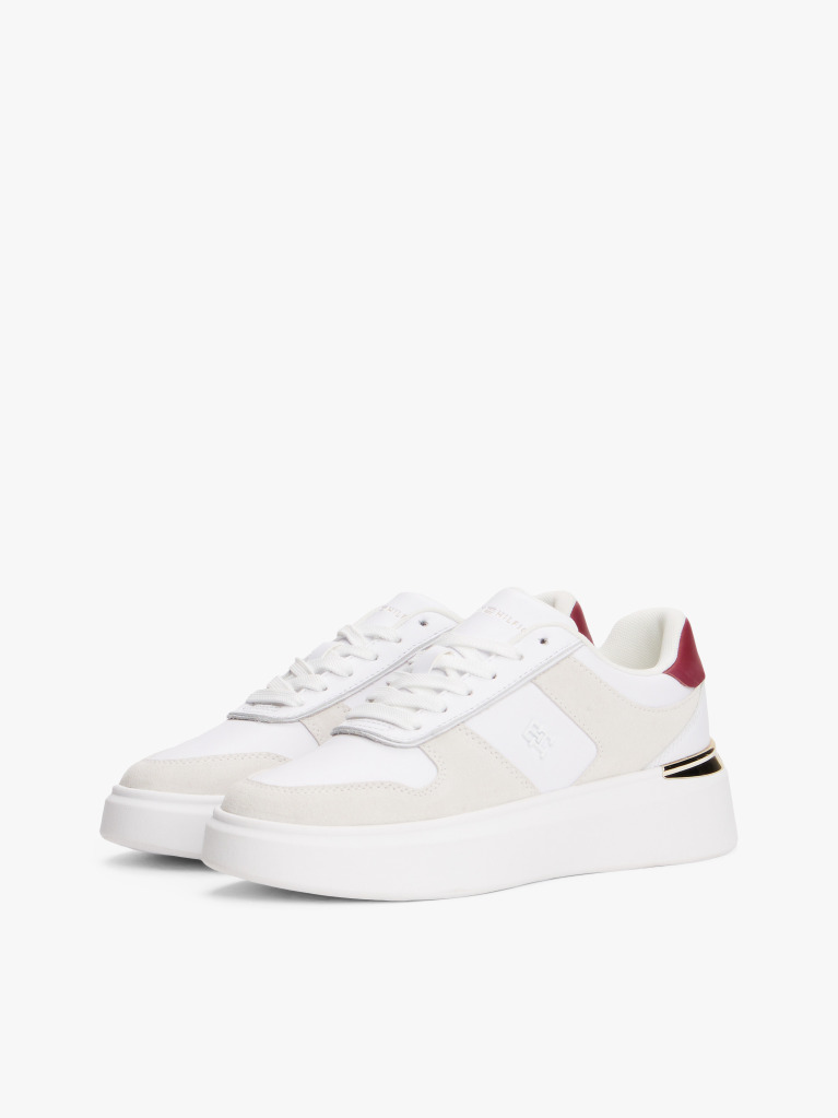 Άσπρο Sneakers Με Μίξη Υφών  Γυναίκες