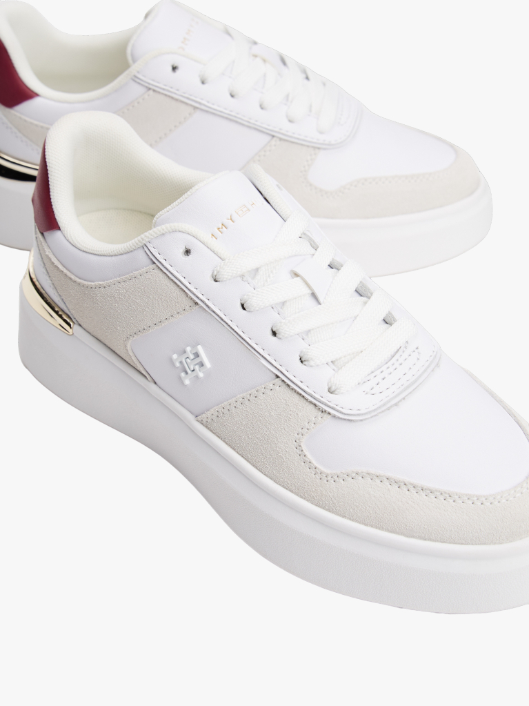 Άσπρο Sneakers Με Μίξη Υφών  Γυναίκες