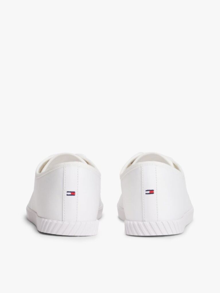 Άσπρο Sneakers Από Canvas Με Κεντητό Σημαιάκι  Γυναίκες