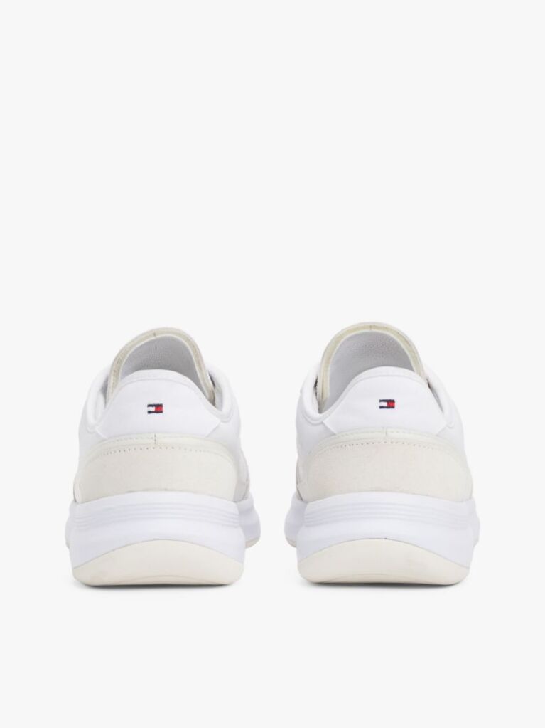 White Mixed Texture Runner Trainers  Women