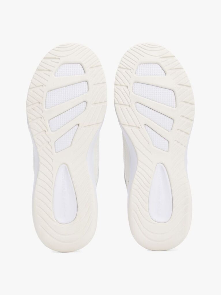 White Mixed Texture Runner Trainers  Women