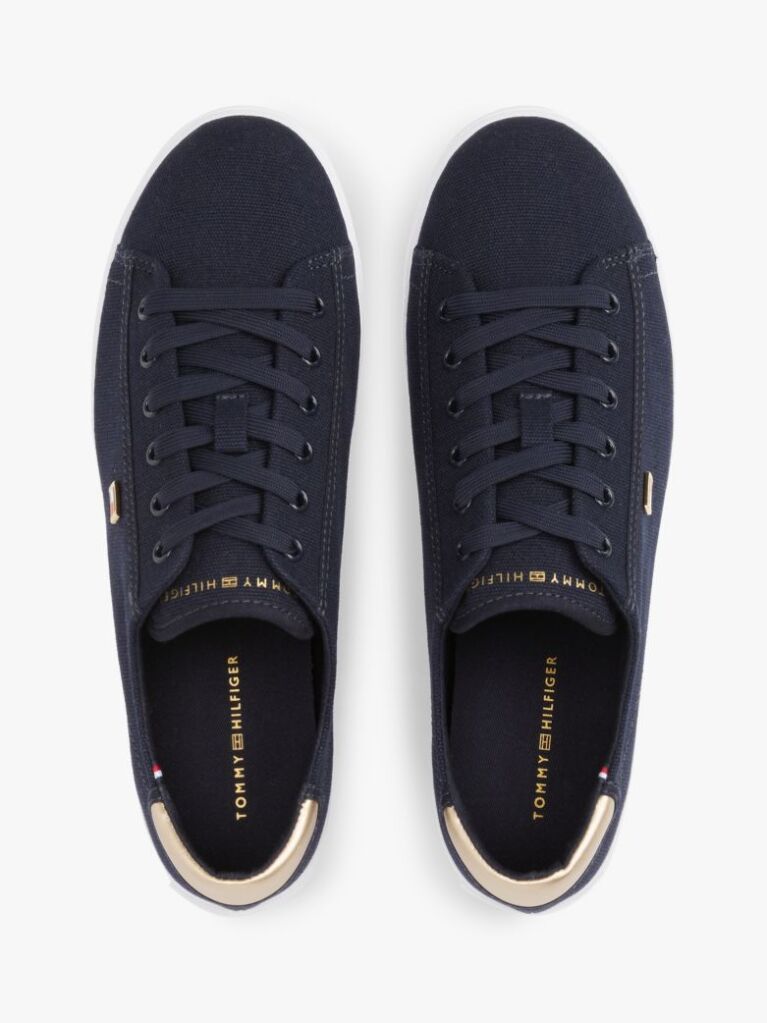 Μπλε Sneakers Από Canvas Με Μεταλλική Λεπτομέρεια  Γυναίκες