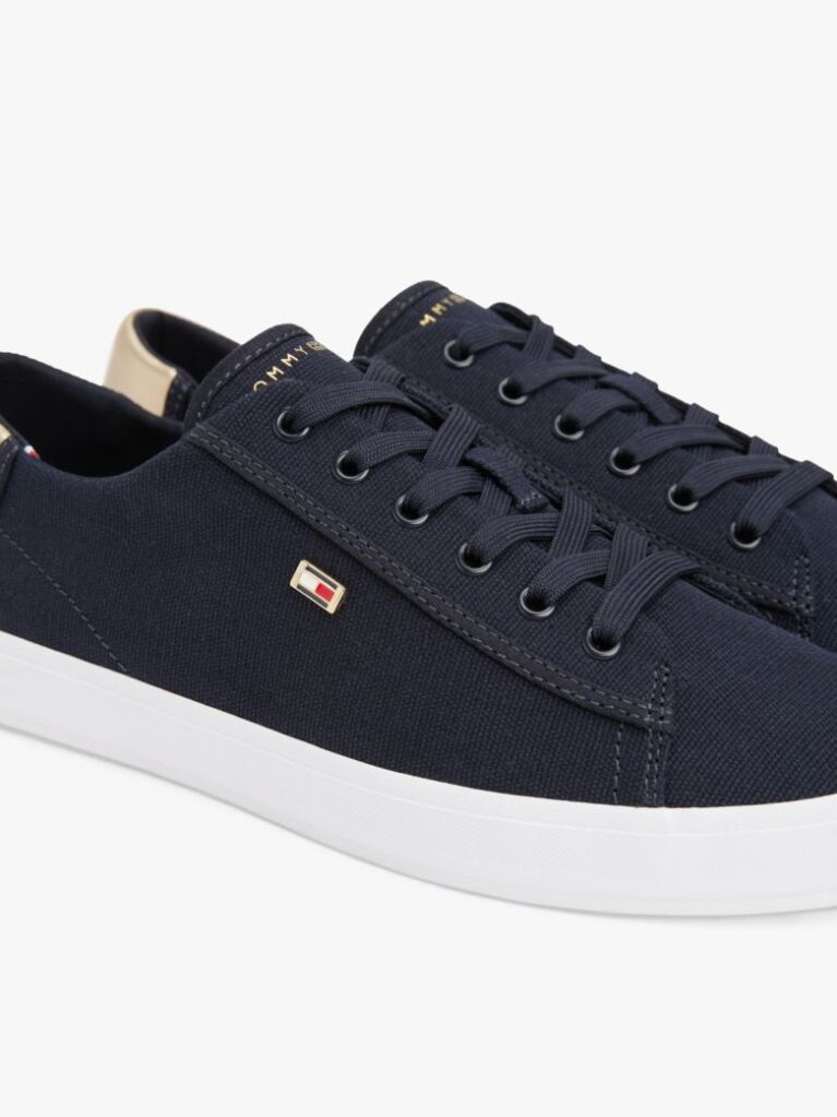 Μπλε Sneakers Από Canvas Με Μεταλλική Λεπτομέρεια  Γυναίκες