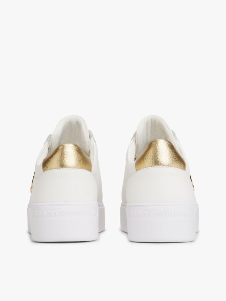 Άσπρο Δερμάτινα Sneakers Σε Στιλ Πλατφόρμας  Γυναίκες