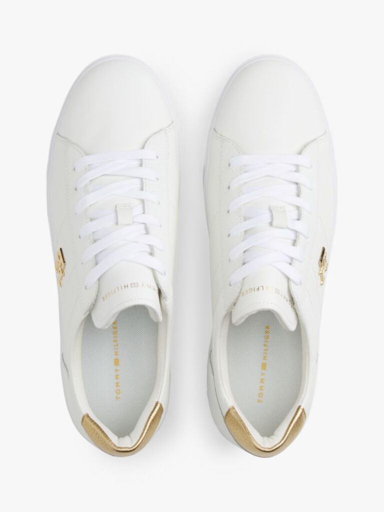Άσπρο Δερμάτινα Sneakers Σε Στιλ Πλατφόρμας  Γυναίκες