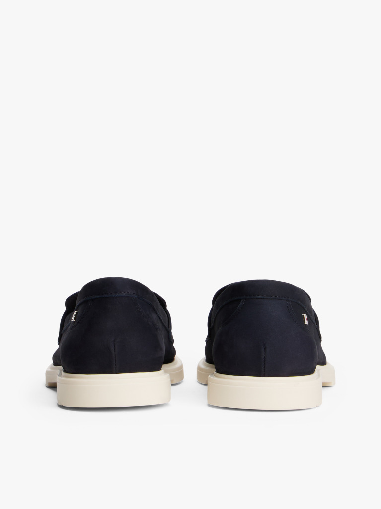 Blue Enamel Flag Leather Loafers  Women