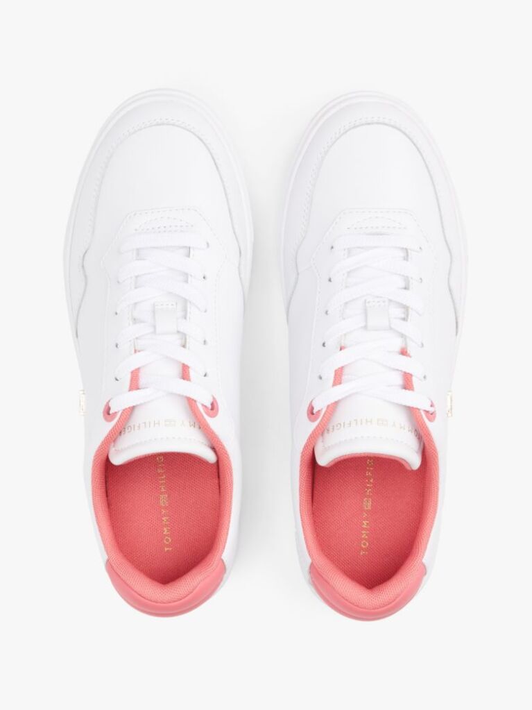 White Leather Colour Pop Court Trainers  Women