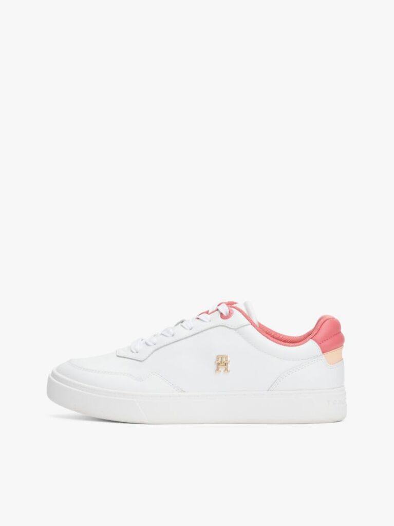 White Leather Colour Pop Court Trainers  Women