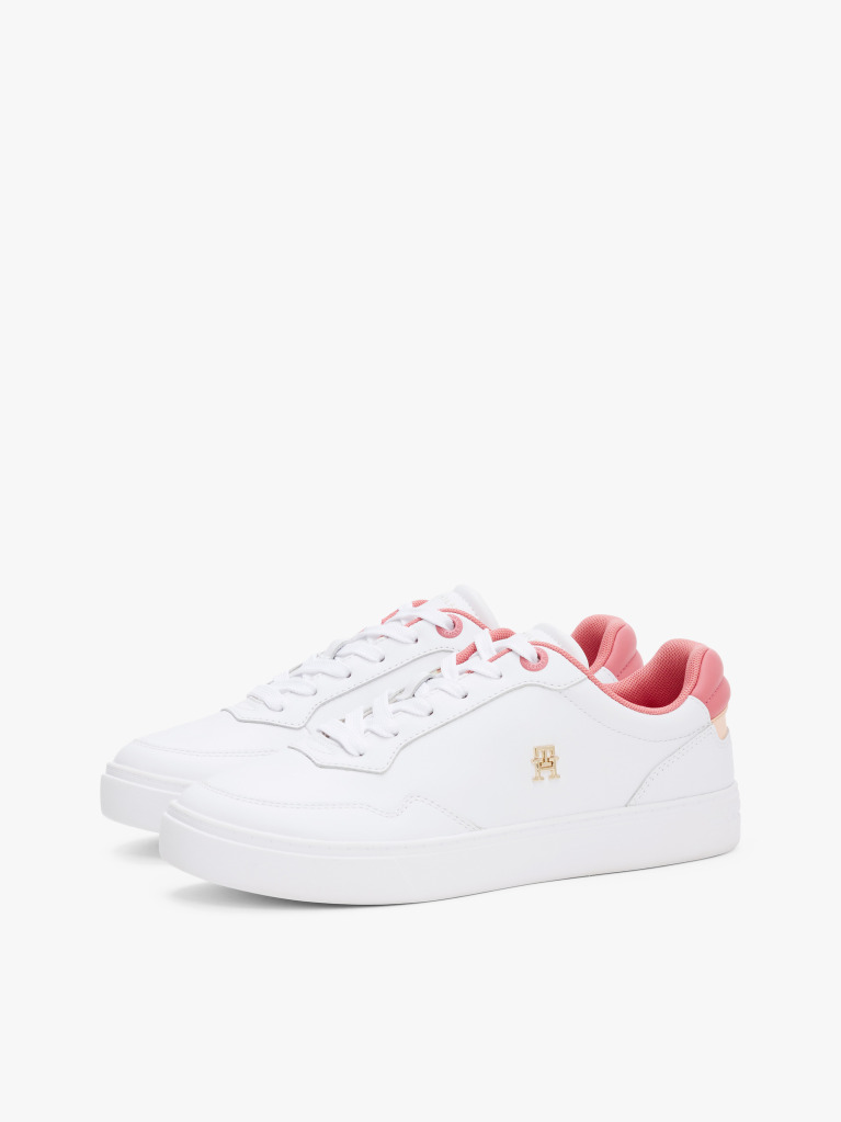 White Leather Colour Pop Court Trainers  Women