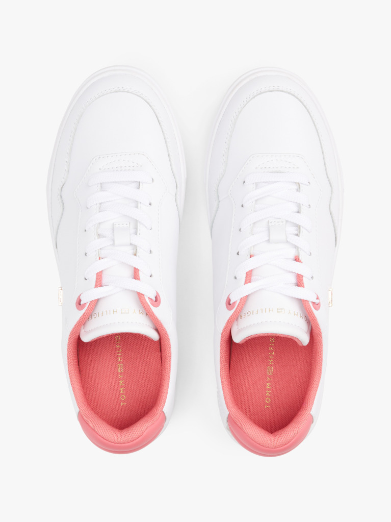 White Leather Colour Pop Court Trainers  Women
