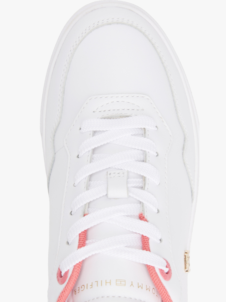 White Leather Colour Pop Court Trainers  Women