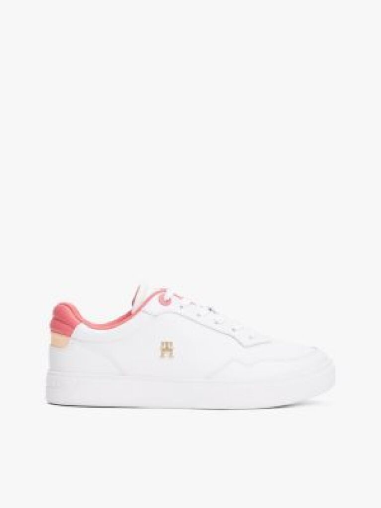 White Leather Colour Pop Court Trainers  Women