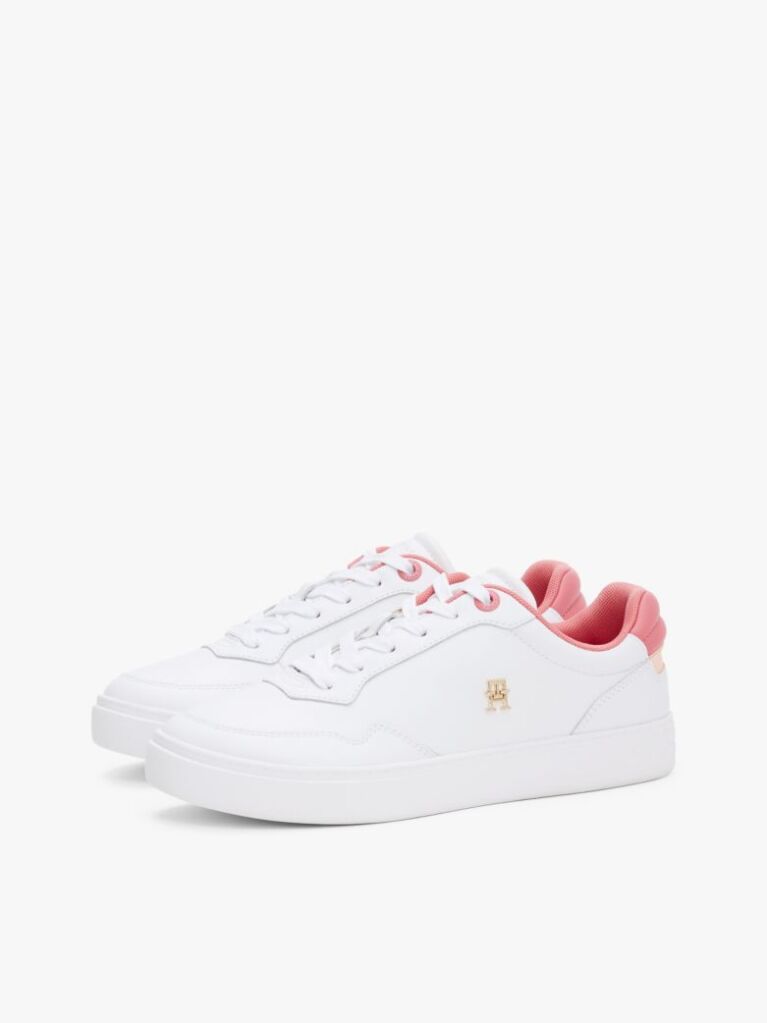 White Leather Colour Pop Court Trainers  Women