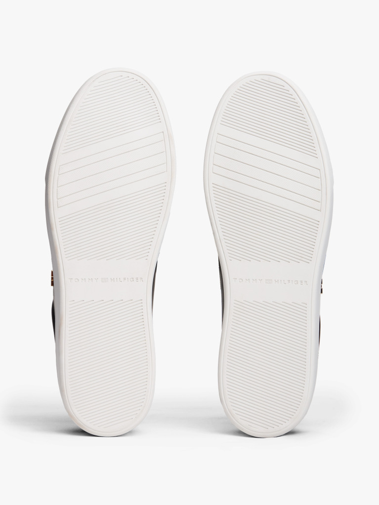 Black Leather Colour Pop Court Trainers  Women
