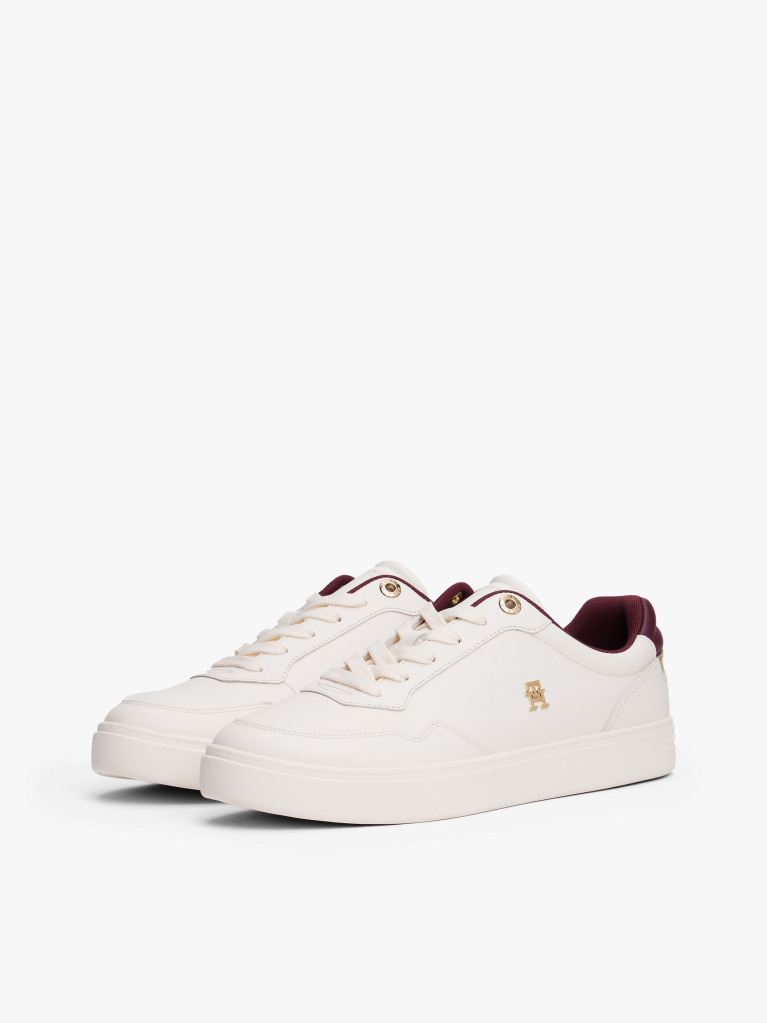 White Leather Colour Pop Court Trainers  Women