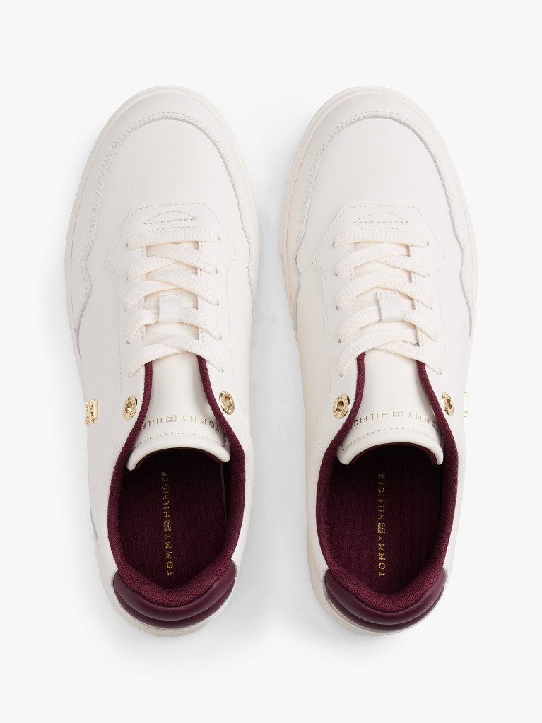 White Leather Colour Pop Court Trainers  Women