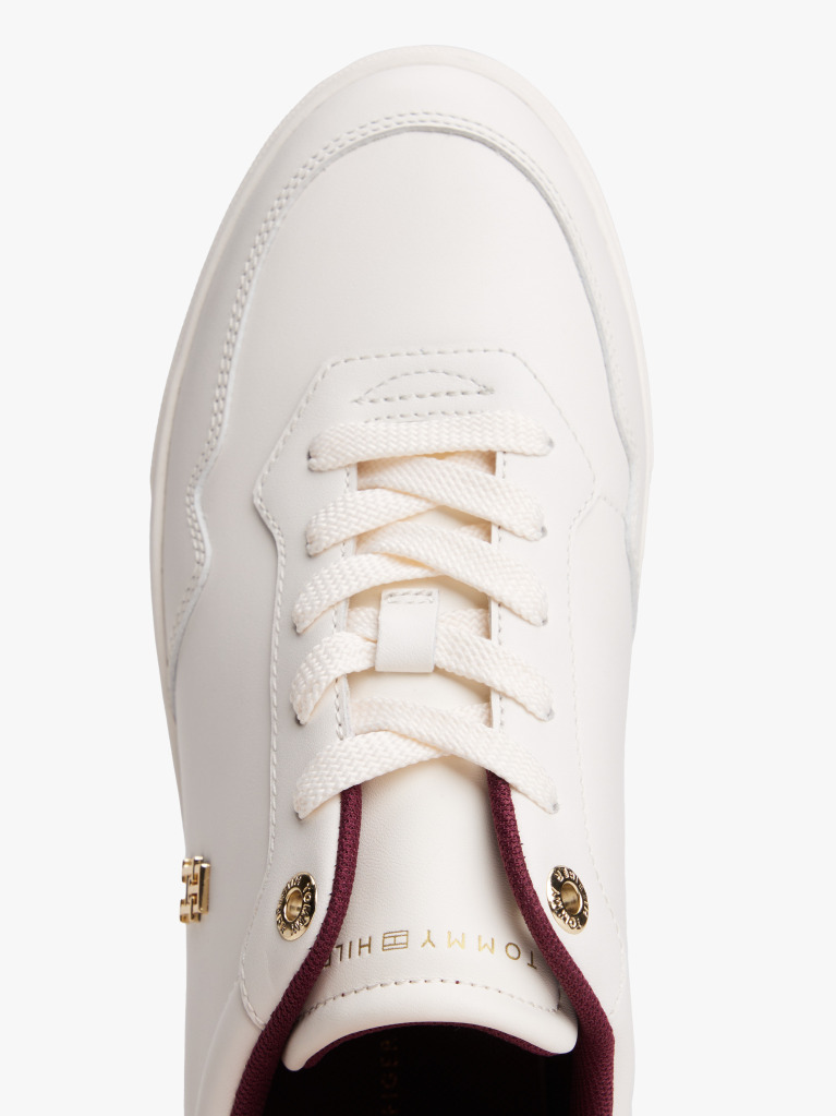 White Leather Colour Pop Court Trainers  Women